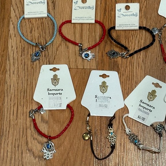 Charm Bracelets with Hamsa Charm & Evil Eye by Samsara Imports & Dorothy Lot - Picture 2 of 7